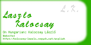 laszlo kalocsay business card
